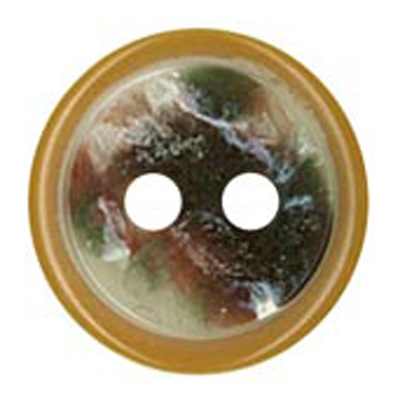 25145 Sullivans 20mm Round Plastic Button 2 Hole With  Round Quartz Effect On Top - Cream - 17 In A Tube
