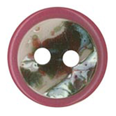 25148 Sullivans 20mm Round Plastic Button 2 Hole With  Round Quartz Effect On Top - Pink - 17 In A Tube