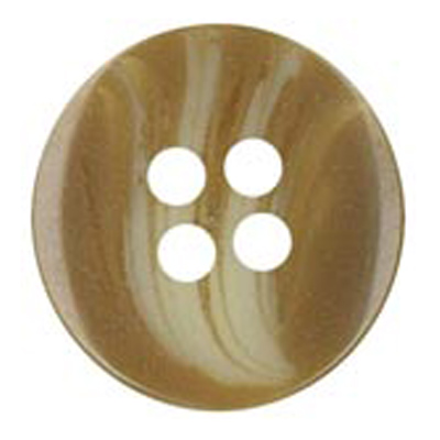 25155 Sullivans 16mm Round Plastic Button 4 Hole With White Brushed Effect Through - Tan - 63 In A Tube