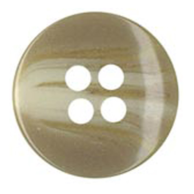 25162 Sullivans 18mm Round Plastic Button 4 Hole With White Brushed Effect Through - Beige - 44 In A Tube