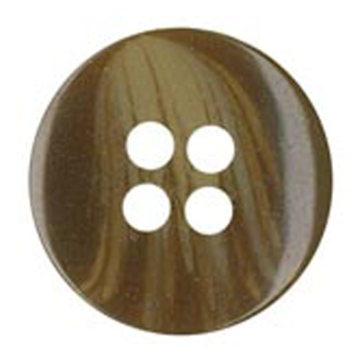 25172 Sullivans 20mm Round Plastic Button 4 Hole With White Brushed Effect Through - Brown - 34 In A Tube