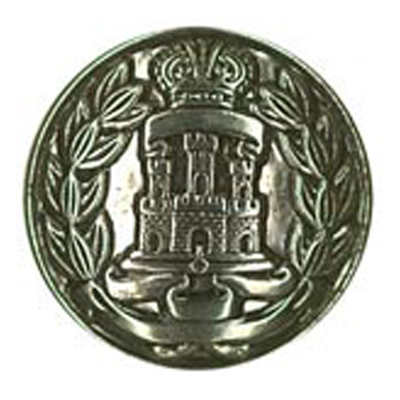 25205 Sullivans 15mm Round Metal Shank Button With Crown And Emblem - Silver - 23 In A Tube