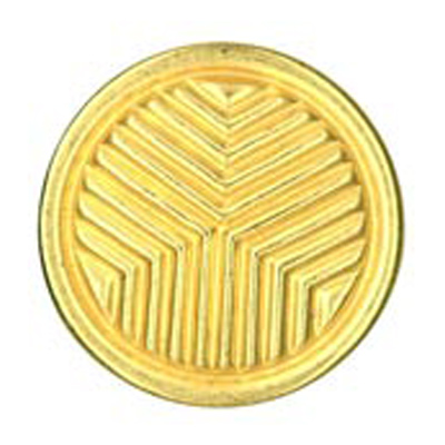 25217 Sullivans 23mm Round Metal Shank Button With Cornice Brick Pattern - Gold - 19 In A Tube