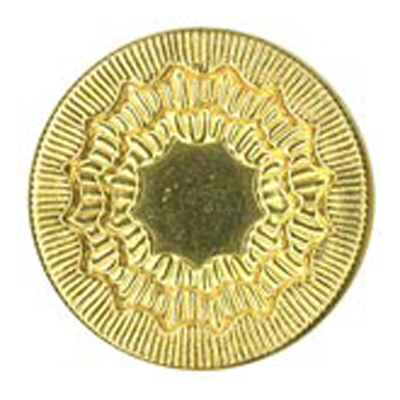 25219 Sullivans 19mm Round Metal Shank Button With Dark Starburst Centre - Gold - 22 In A Tube