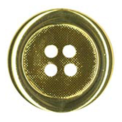 25231 Sullivans 18mm Round Plastic Button 4 Hole With Textured Centre And Solid Border - Gold - 30 In A Tu