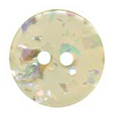 25427 Sullivans 15mm Round Plastic Button 2 Hole With Pearlised Fleck - Off White - 43 In A Tube