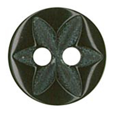 25542 Sullivans 10mm Round Plastic Button 2 Hole With Frosted Flower - Grey - 94 In A Tube