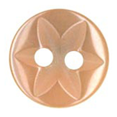 25547 Sullivans 11mm Round Plastic Button 2 Hole With Frosted Flower - Apricot - 88 In A Tube