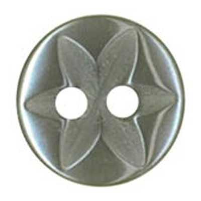 25550 Sullivans 11mm Round Plastic Button 2 Hole With Frosted Flower - Grey - 88 In A Tube