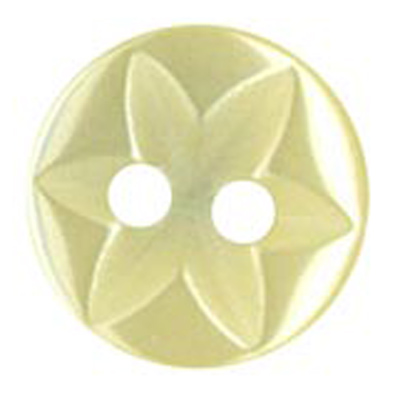 25555 Sullivans 14mm Round Plastic Button 2 Hole With Frosted Flower - Cream - 68 In A Tube
