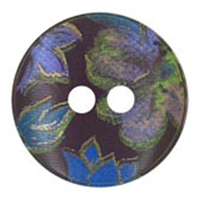 25645 Sullivans 23mm Round Plastic Button 2 Hole With Domed Centre - Splashes Of Purple, Navy And Black - 