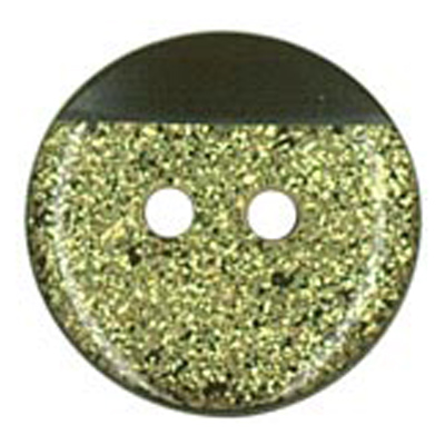 25980 Sullivans 12mm Round Plastic Button 2 Hole With Gold Glitter Effect - Black - 40 In A Tube