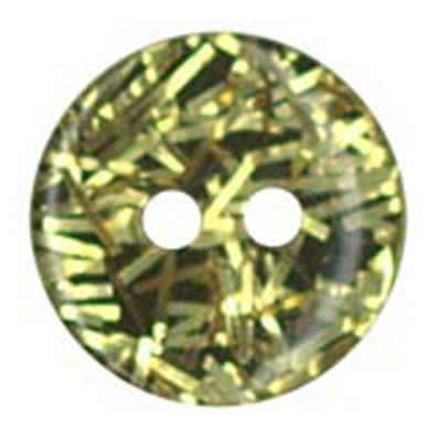 25988 Sullivans 11mm Round Plastic Button 2 Hole With Gold Branches - Black - 40 In A Tube