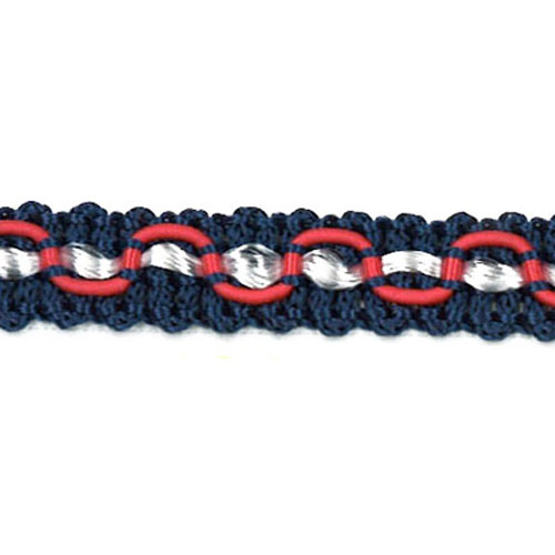 26033 Sullivans Nautical Themed Braid - 10mm - Navy/red/white - 20m