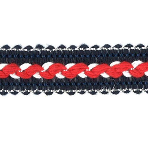 26036 Sullivans Nautical Themed Braid - 17mm - Navy/red/white - 20m