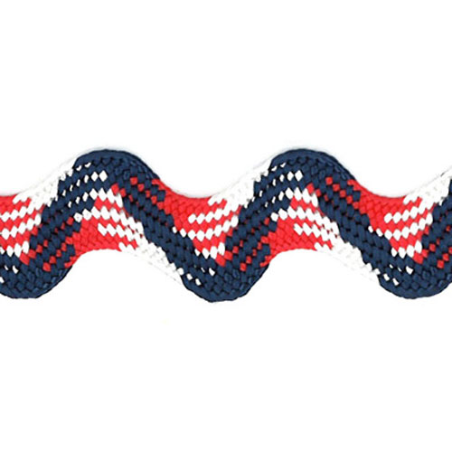 26037 Sullivans Nautical Themed Braid - 20mm  Ric Rac- Navy/red/white - 20m