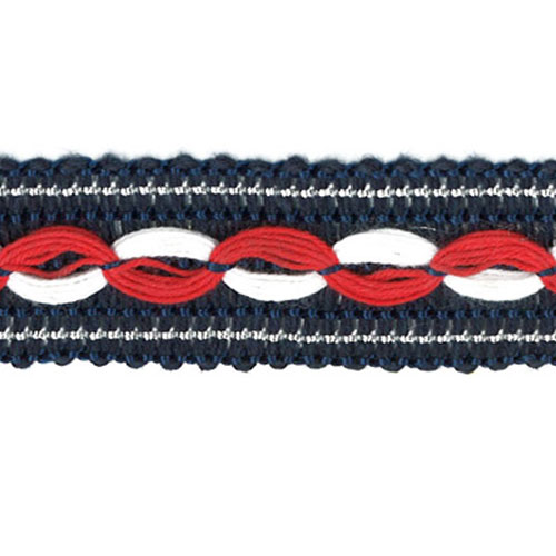 26038 Sullivans Nautical Themed Braid - 21mm - Navy/red/white - 20m