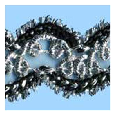 26223 Sullivans 25mm Metallic Braid - Silver/black - 30m