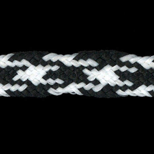 26306 Sullivans 15mm Plait Braid - Black/white - 30m