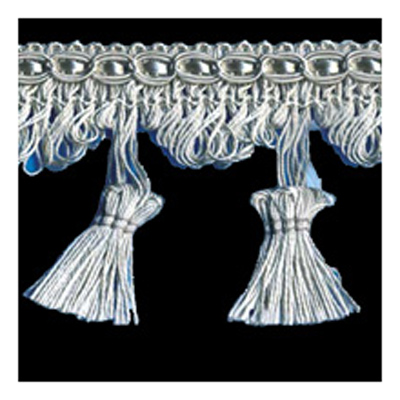 26492 Sullivans 68mm Rayon Tassel Braid - Silver Grey - 20m