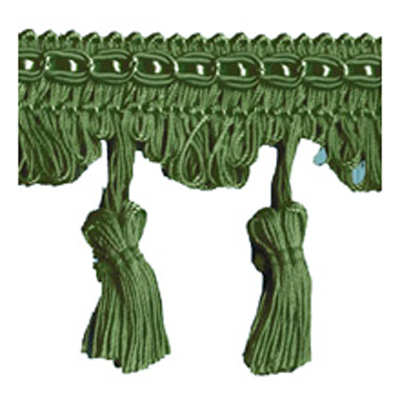 26497 Sullivans 68mm Rayon Tassel Braid - Olive - 20m