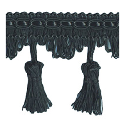 26498 Sullivans 68mm Rayon Tassel Braid - Black - 20m