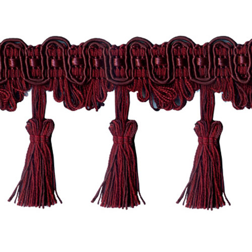 26533 Sullivans 75mm Rayon Tassel Braid - Burgundy 