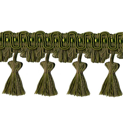 26543 Sullivans 75mm Rayon Tassel Braid - Khaki