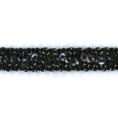 26681 Sullivans 8mm Sequined Fancy Trim Braid - Black 