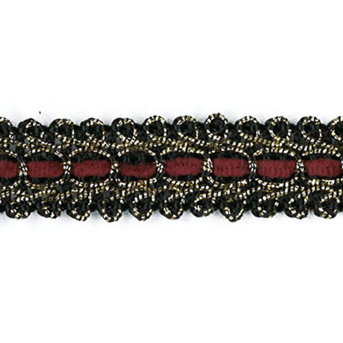 26686 Sullivans 15mm Fancy Trim Braid - Red/gold/black 
