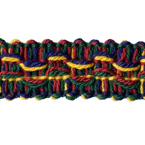 26725 Sullivans 15mm Cotton Insertion Braid - Burgundy/old Gold/bottle/navy