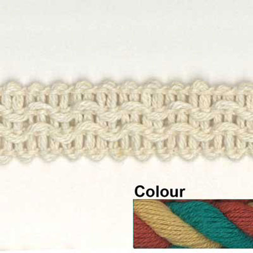 26735 Sullivans 15mm Cotton Insertion Braid - Terracotta/curry/sea Wall 
