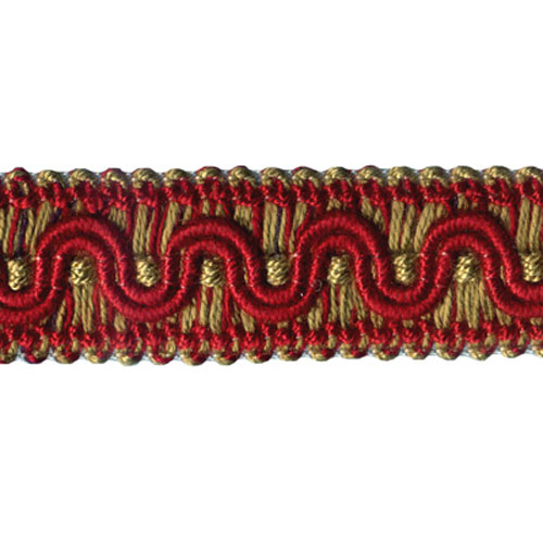 26750 Sullivans 25mm Cotton Braid - Red/olive/striped Burgundy