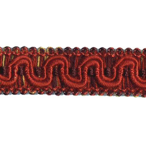 26760 Sullivans 25mm Cotton Braid - Wine/rust/striped Wine & Gold 