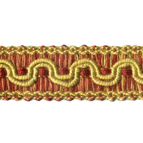 26761 Sullivans 25mm Cotton Braid - Red/rust/striped Red & Gold 