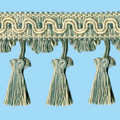 26797 Sullivans 80mm Cotton Tassel Braid - Seafoam/cream/striped Seafoam & Cream 