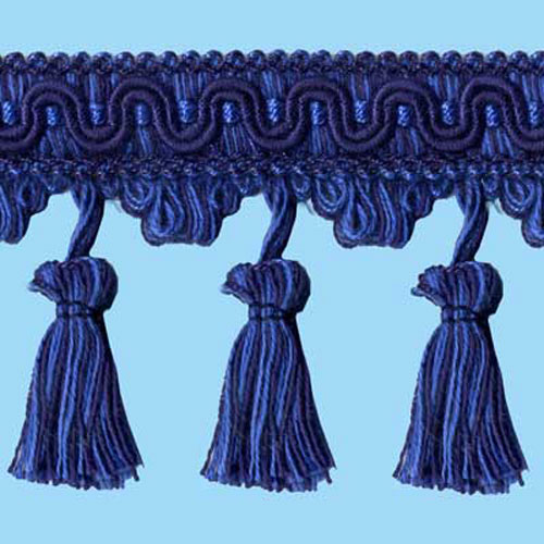 26810 Sullivans 80mm Cotton Tassel Braid - Blue/navy/striped Royal 