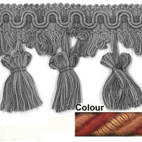 26815 Sullivans 80mm Cotton Tassel Braid - Red/rust/striped Red & Gold 