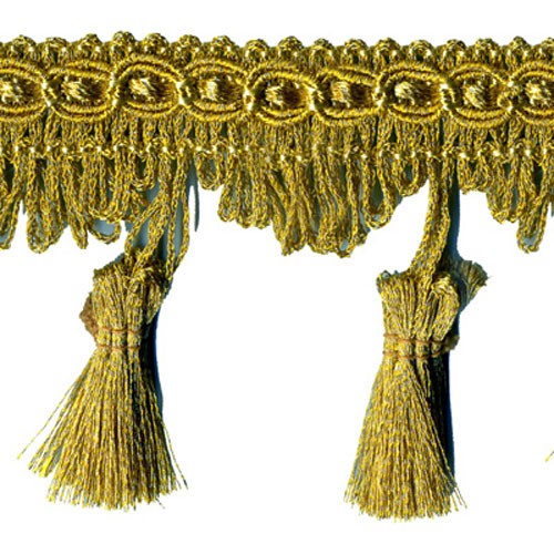 26934 Sullivans 65mm Metallic Tassel Braid - Light Gold
