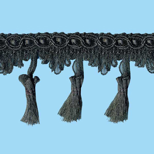 26938 Sullivans 65mm Metallic Tassel Braid - Gunmetal 