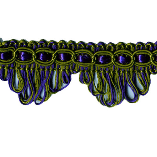 26995 Sullivans 30mm Rayon Looped Fringe Braid - Olive/purple 
