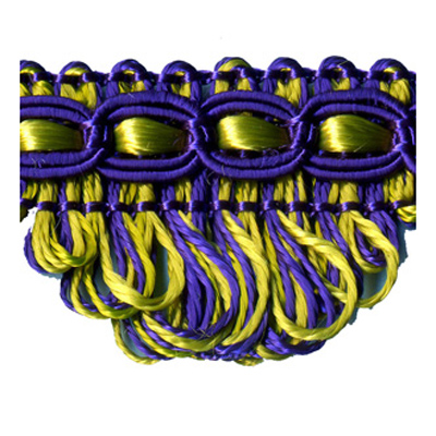 26996 Sullivans 30mm Rayon Looped Fringe Braid - Mustard/purple 