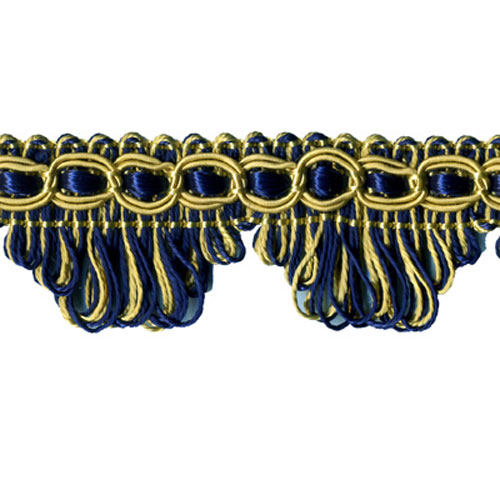 26998 Sullivans 30mm Rayon Looped Fringe Braid - Navy/gold 
