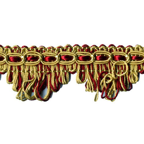26999 Sullivans 30mm Rayon Looped Fringe Braid - Red/gold 