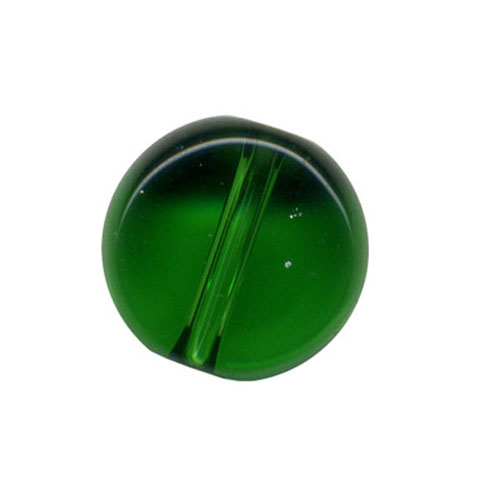 28355 Bead Round Flat 8mm Dark Green