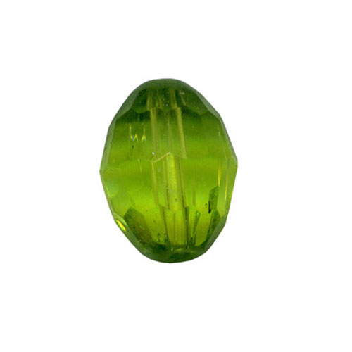 28494 Bead Oval Faceted 9x6mm Light Green