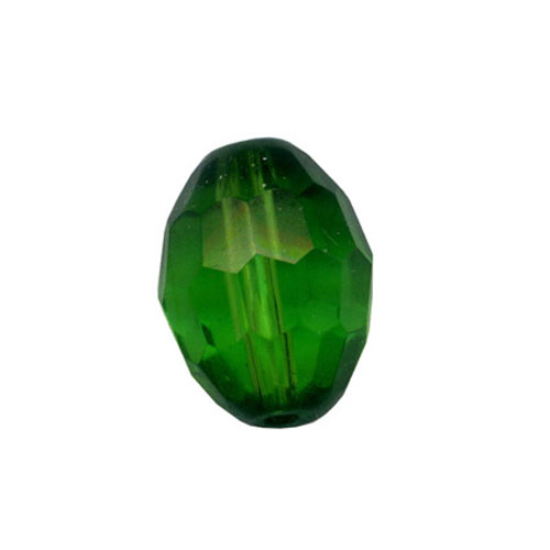 28523 Bead Oval Faceted 13x10mm Dark Green