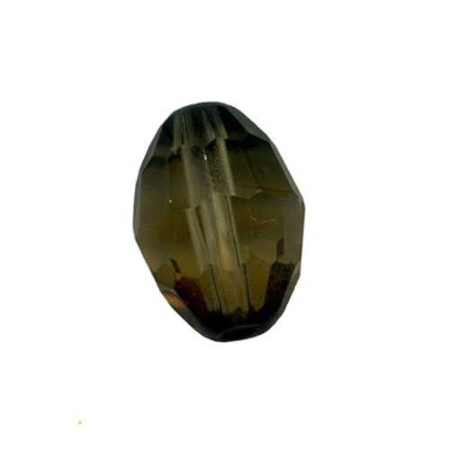 28529 Bead Oval Faceted 13x10mm Smoke