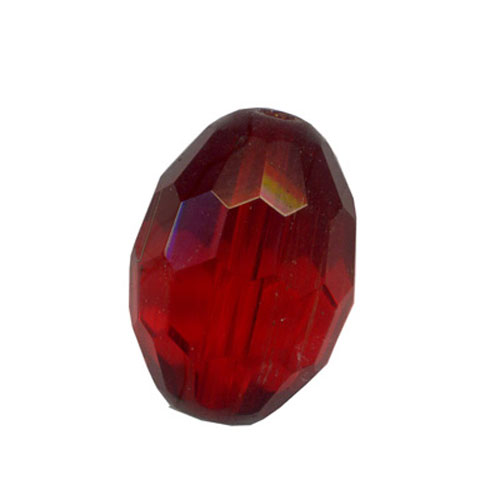 28535 Bead Oval Faceted 16x12mm Red