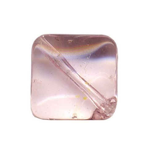 28618 Bead Square Puffed 12mm Pink